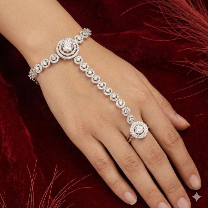 Anti tarnisha silver ad hand harness bracelet H8 Bollywood imitation jewelry in Mumbai